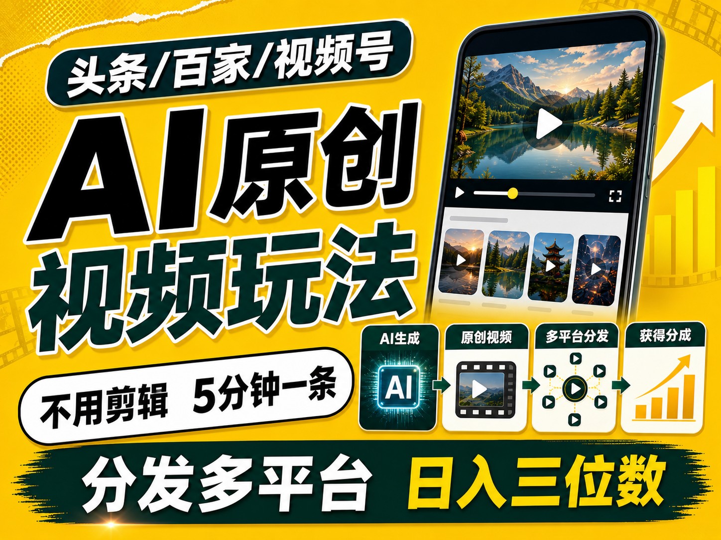 2026头条百家号升级玩法 5分钟一条原创视频 发多平台赚收-鼎铸网