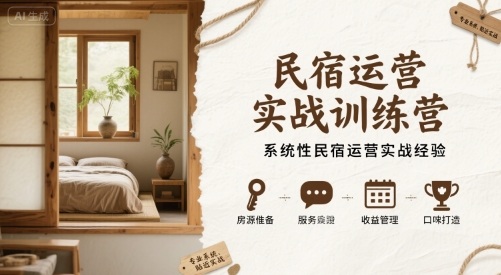 618a5b3db0ad0c5096ebc94338755b3d.jpeg 民宿运营实战训练营,系统性民宿运营实战经验