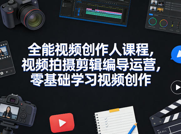 6228c1010c3543aa85c0b951a3aa3b01.jpeg 全能视频创作人课程,视频拍摄剪辑编导运营,零基础学习视频创作(更新2026年3月)