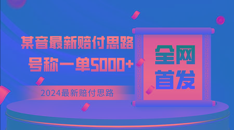 全网首发，2024最新某音赔付思路，号称一单收益5000+-鼎铸网