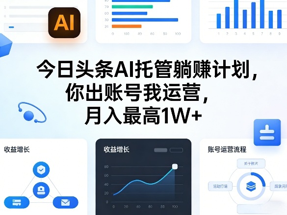 今日头条AI托管躺賺计划，你出账号我运营，月入最高1W+【揭秘】-鼎铸网
