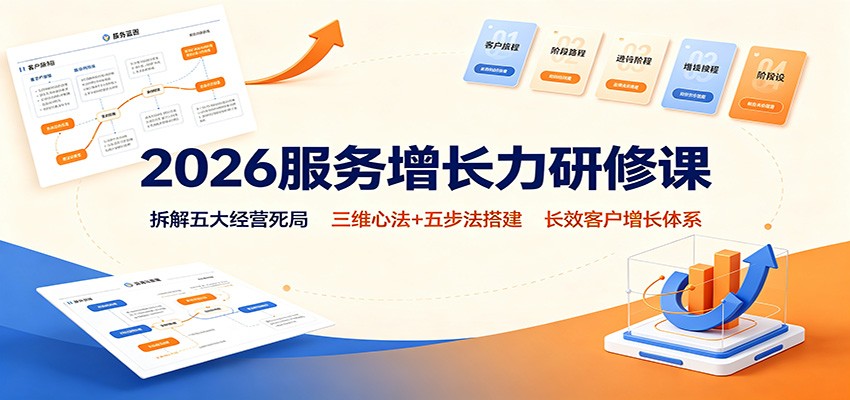 2026服务增长力研修课：拆解五大经营死局，三维心法+五步法搭建长效客户增长体系-鼎铸网