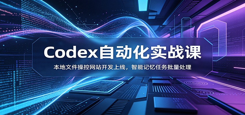 Codex自动化实战课：本地文件操控网站开发上线，智能记忆任务批量处理-鼎铸网