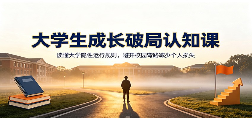 大学生成长破局认知课：读懂大学隐性运行规则，避开校园弯路减少个人损失-鼎铸网
