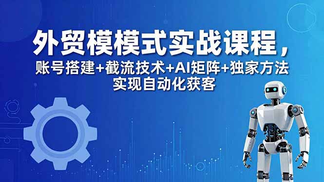 外贸新模式实战课程-更新5月,账号搭建+截流技术+AI矩阵+独家方法实现自动化获客-鼎铸网