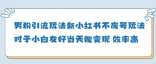 男粉引流玩法(新)，玩法友好做的好当天就能变现-鼎铸网