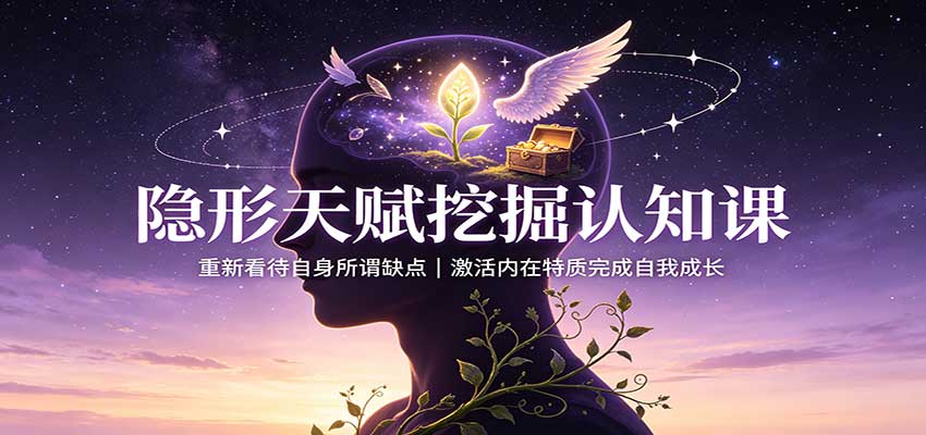 隐形天赋挖掘认知课：重新看待自身所谓缺点，激活内在特质完成自我成长-鼎铸网