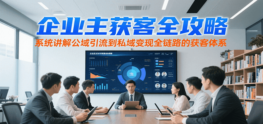 企业主获客全攻略,系统讲解公域引流到私域变现全链路的获客体系-鼎铸网