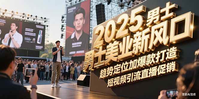 2025男士美业新风口,趋势定位加爆款打造,短视频引流直播促销-鼎铸网
