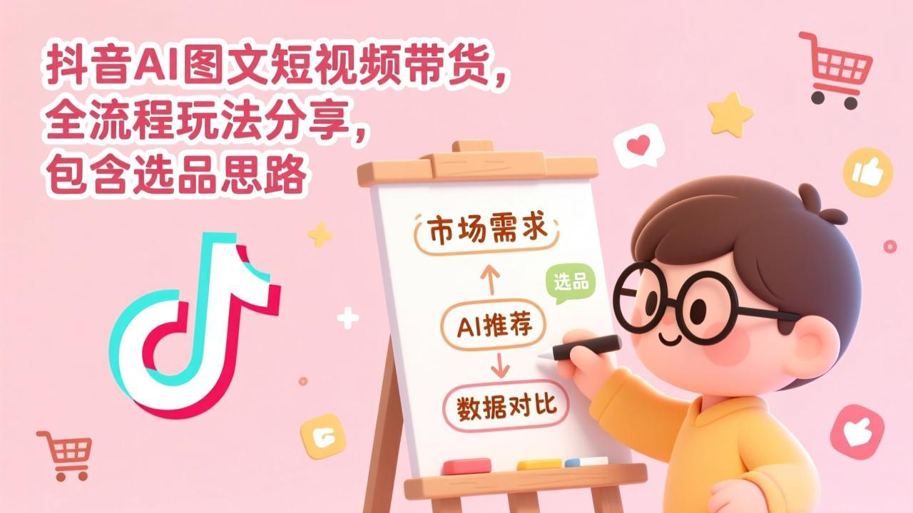 抖音AI图文短视频带货，全流程玩法分享，包含选品思路-鼎铸网