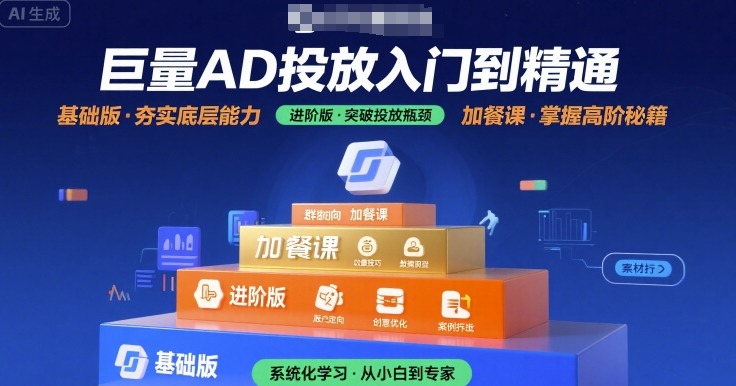 67e61ce1acde5088f4f64ea3b120ec4f.jpeg 巨量AD投放入门到精通,基础版+进阶版+加餐课