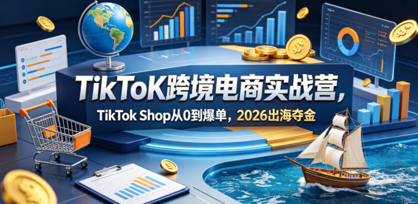 TikToK跨境电商实战营,TikTok Shop从0到爆单,2026出海夺金-鼎铸网