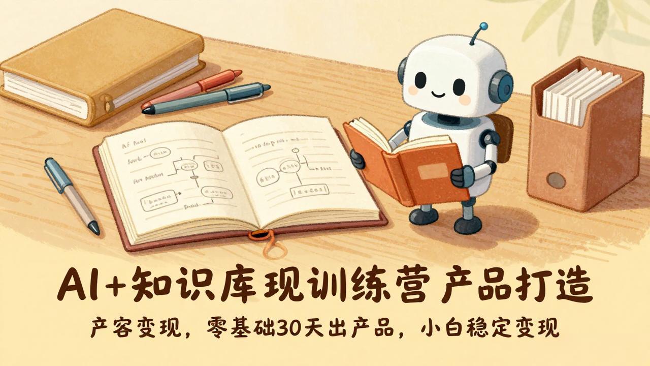 684839f00a5f7214d2afcc35c88d82e9.jpeg AI+知识库变现训练营,产品打造、内容创作、全平台变现,零基础30天出产品,小白稳定变现