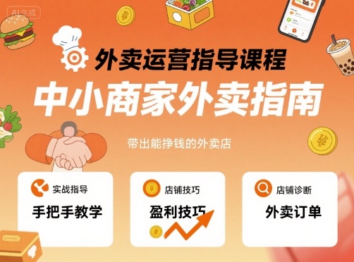686302e9db7a68e0175f8a726c33a4a0.jpeg 外卖运营指导课程,中小商家外卖指南,手把手带出能挣钱的外卖店