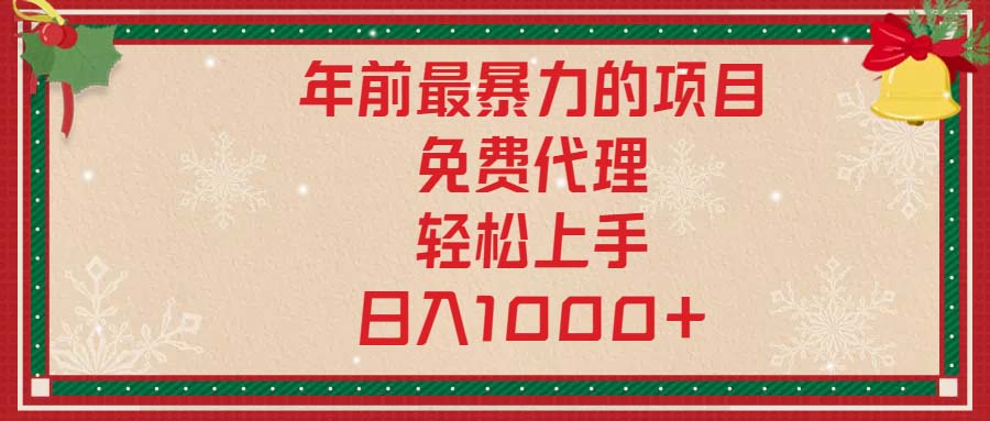 年前最暴力的项目，免费代理，轻松上手，日入1000+-鼎铸网