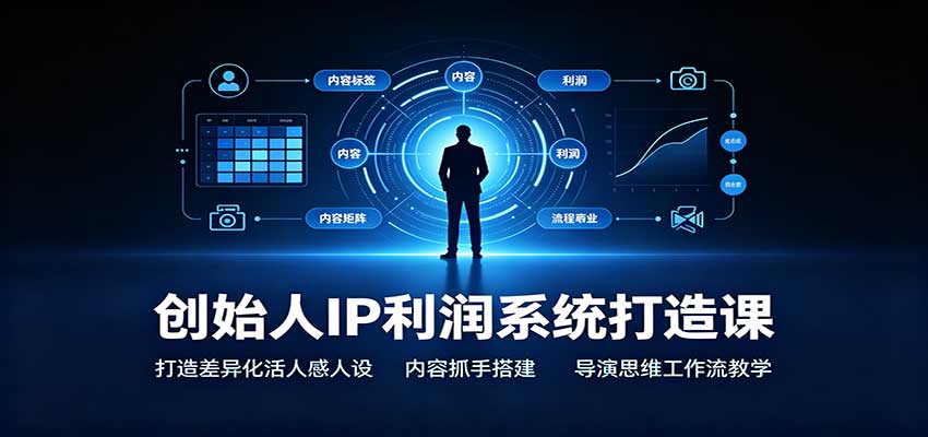 创始人IP利润系统打造课：打造差异化活人感人设，内容抓手搭建，导演思维工作流教学-鼎铸网