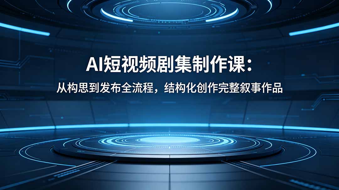 AI短视频剧集制作课:从构思到发布全流程,结构化创作完整叙事作品-鼎铸网