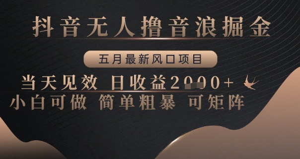 6b7236a321db0978d7961025362e0fe2.jpeg 抖音无人撸音浪掘金,五月最新风口项目,当天见效,日收益多张,小白可做简单粗暴可矩阵【揭秘】