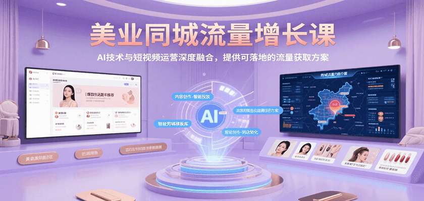 美业同城流量增长课，AI技术与短视频运营深度融合，提供可落地的流量获取方案-鼎铸网