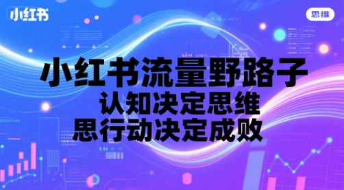 小红书流量野路子，认知决定思维，思维决定行动，行动决定成败-鼎铸网