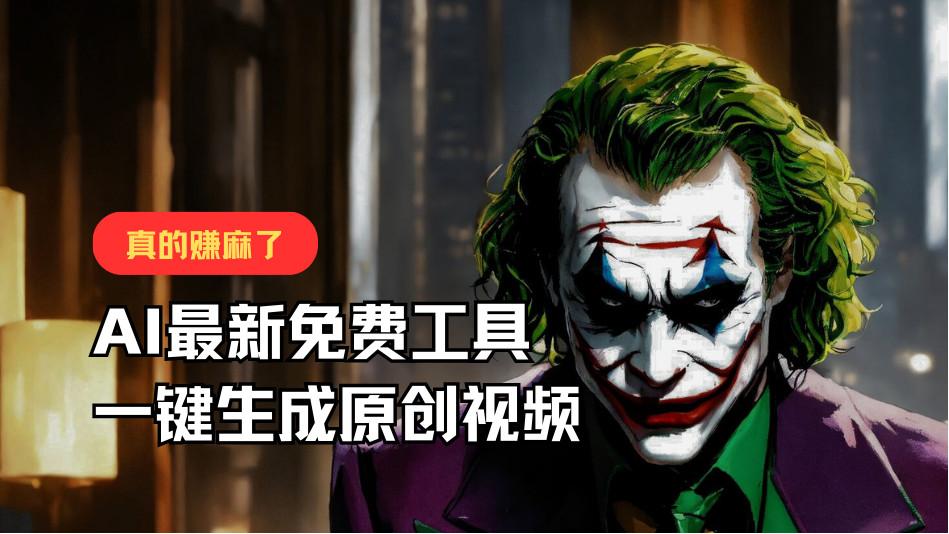 最新免费AI工具，一键生成原创视频，佛系搬运，轻松月入10000+！-鼎铸网