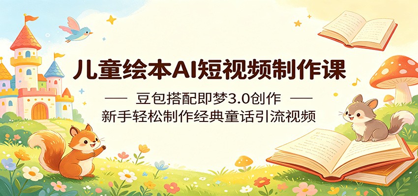 儿童绘本AI短视频制作课:豆包搭配即梦3.0创作,新手轻松制作经典童话引流视频-鼎铸网