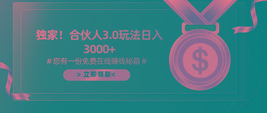 游戏合伙人3.0，日入3000+，无限扩大的蓝海项目-鼎铸网