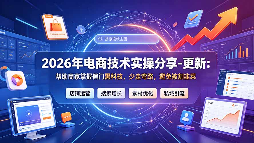 6ed5c227eb81d9e1f74fd62506bc8a0f.jpeg 2026年电商技术实操分享-更新7月:帮助商家掌握偏门黑科技,少走弯路,避免被割韭菜