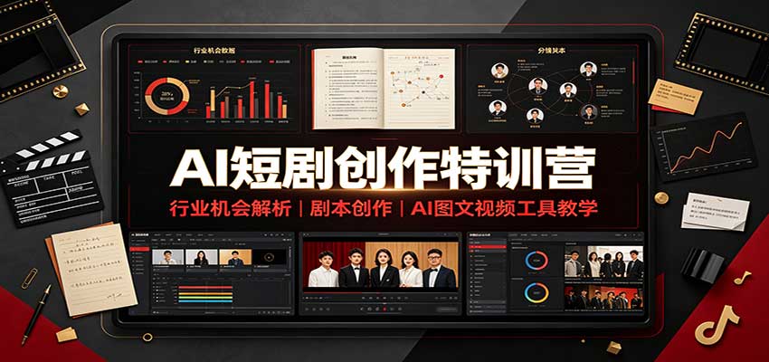 AI短剧创作特训营：行业机会解析，剧本创作，AI图文视频工具教学(文字版)-鼎铸网