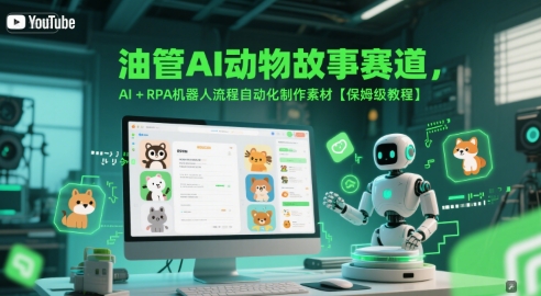 6f1c7592a06a5460d0e74ed6c00d3eb9.jpeg 油管AI动物故事赛道,AI+RPA机器人流程自动化制作素材【保姆级教程】