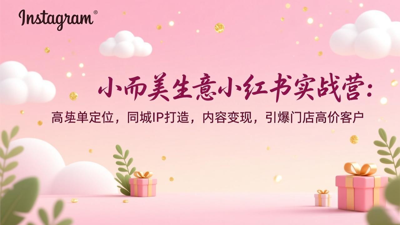 6f90cea8e6a647e6470eb533a8227f47.jpeg 小而美生意小红书实战营:高客单定位,同城IP打造,内容变现,引爆门店高价客户