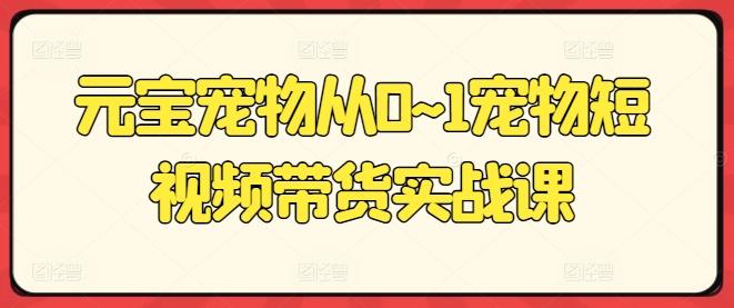 6fb7fe0c8fec72c6c2a92e7706f37acc.jpeg 元宝宠物从0~1宠物短视频带货实战课