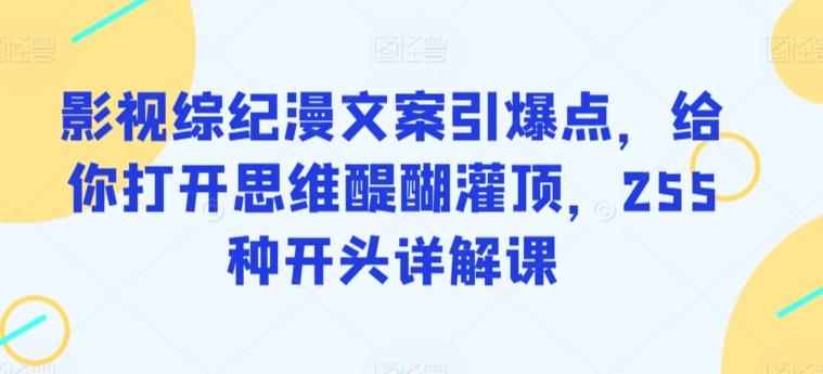 6fca070d7898b72e2d9033bc9f317a35.jpeg 影视综纪漫文案引爆点,给你打开思维醍醐灌顶,255种开头详解课