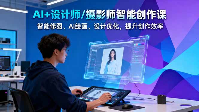 AI+设计师/摄影师智能创作课：智能修图、AI绘画、设计优化，提升创作效率-鼎铸网