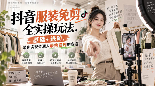 7095400df7a57da0a90238dbdb1ce9e5.jpeg 抖音服装免剪全实操玩法,基础+进阶,带你实现普通人最快变现的赛道