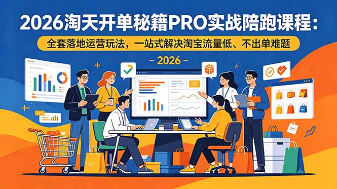 71258b360a312874e33b8d18ad4397b1.jpeg 2026淘天开单秘籍PRO实战陪跑课程-更新:全套落地运营玩法,一站式解决淘宝流量低、不出单难题