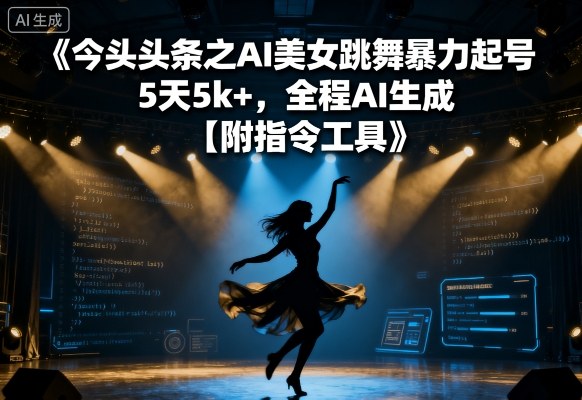 71576f39eb5239380179a3373eaf7e98.jpeg 今日头条之AI美女跳舞暴力起号,5天1k+,全程AI生成【附指令工具】