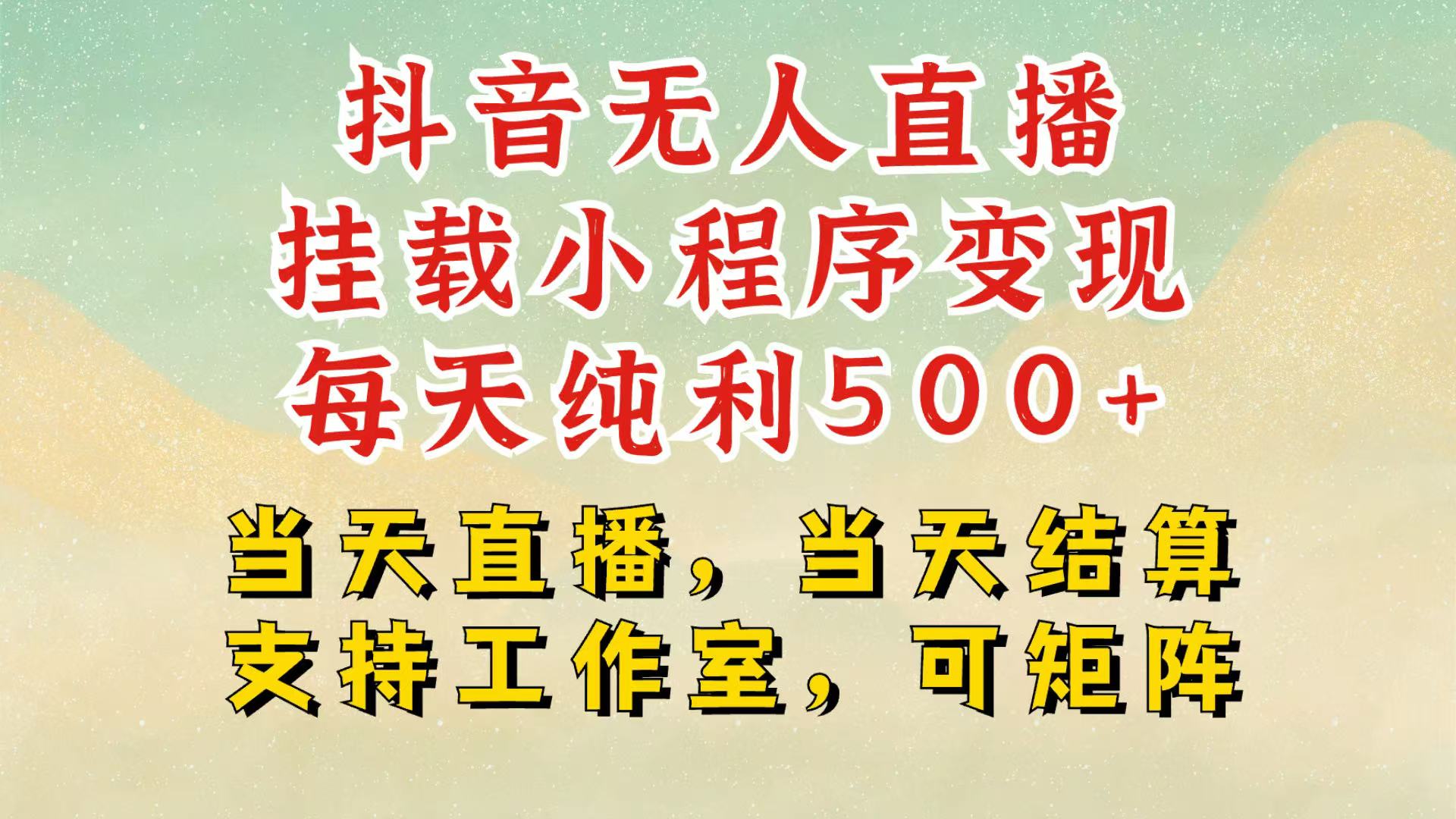 抖音无人挂机项目，轻松日入500+,挂载小程序玩法，不违规不封号，有号的一定挂起来-鼎铸网