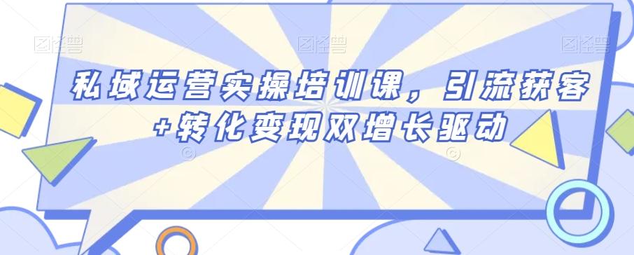 私域运营实操培训课，引流获客+转化变现双增长驱动-鼎铸网