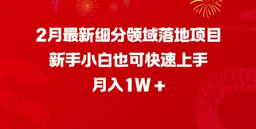 7246220712220d8b6c7cb8a3cf542eb6.jpeg 2月最新细分领域落地项目,新手小白也可快速上手,月入1W