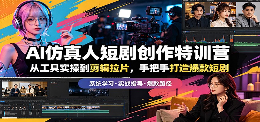 AI仿真人短剧创作特训营:从工具实操到剪辑拉片,手把手打造爆款短剧-鼎铸网