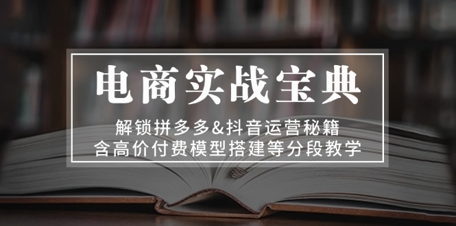 电商实战宝典 解锁拼多多&抖音运营秘籍 含高价付费模型搭建等分段教学-鼎铸网