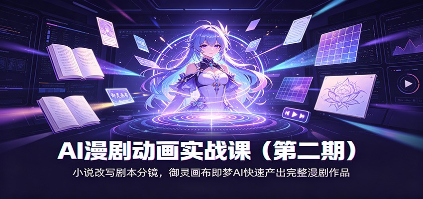 AI漫剧动画实战课(第二期)：小说改写剧本分镜，御灵画布即梦AI快速产出完整漫剧作品-鼎铸网