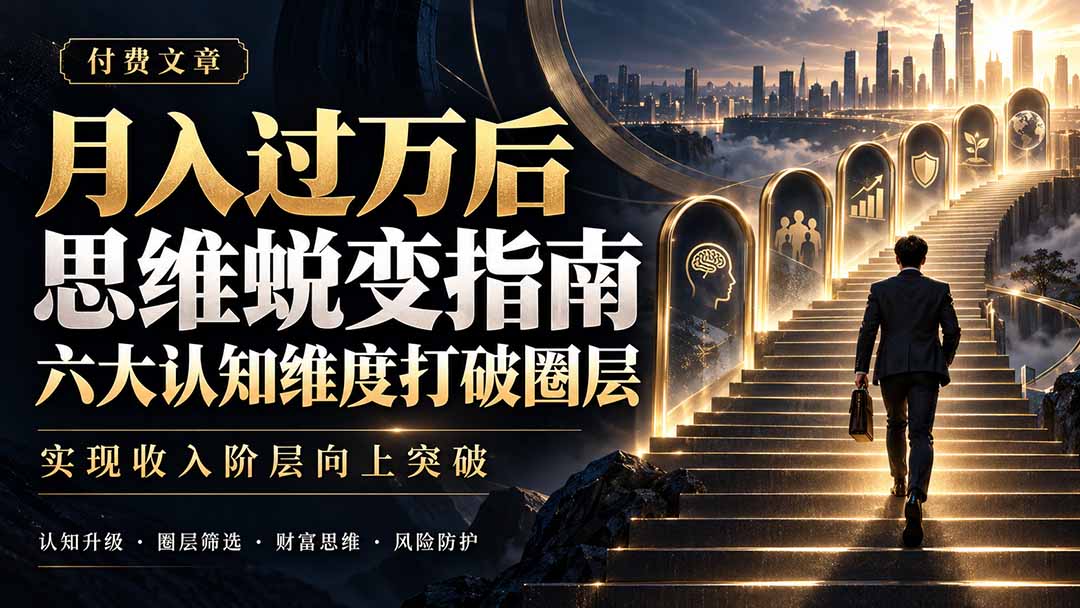 731a7403ca09dae3a4e0c2b85d53fb16.jpeg 付费文章:月入过万后思维蜕变指南,六大认知维度打破圈层,实现收入阶层向上突破