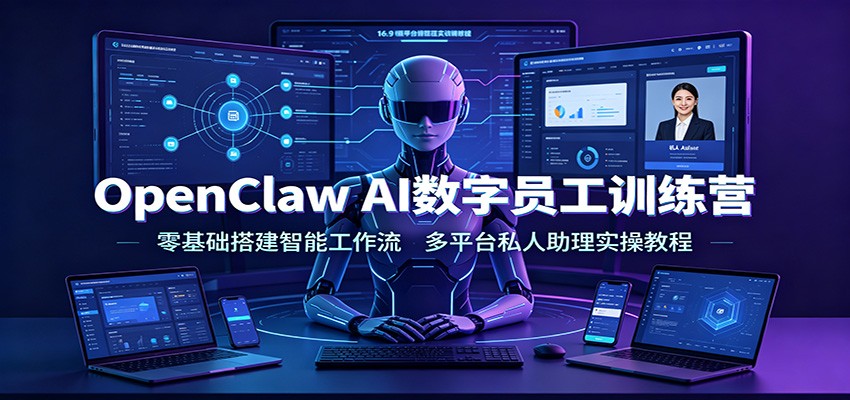 OpenClaw AI数字员工训练营：零基础搭建智能工作流，多平台私人助理实操教程-鼎铸网
