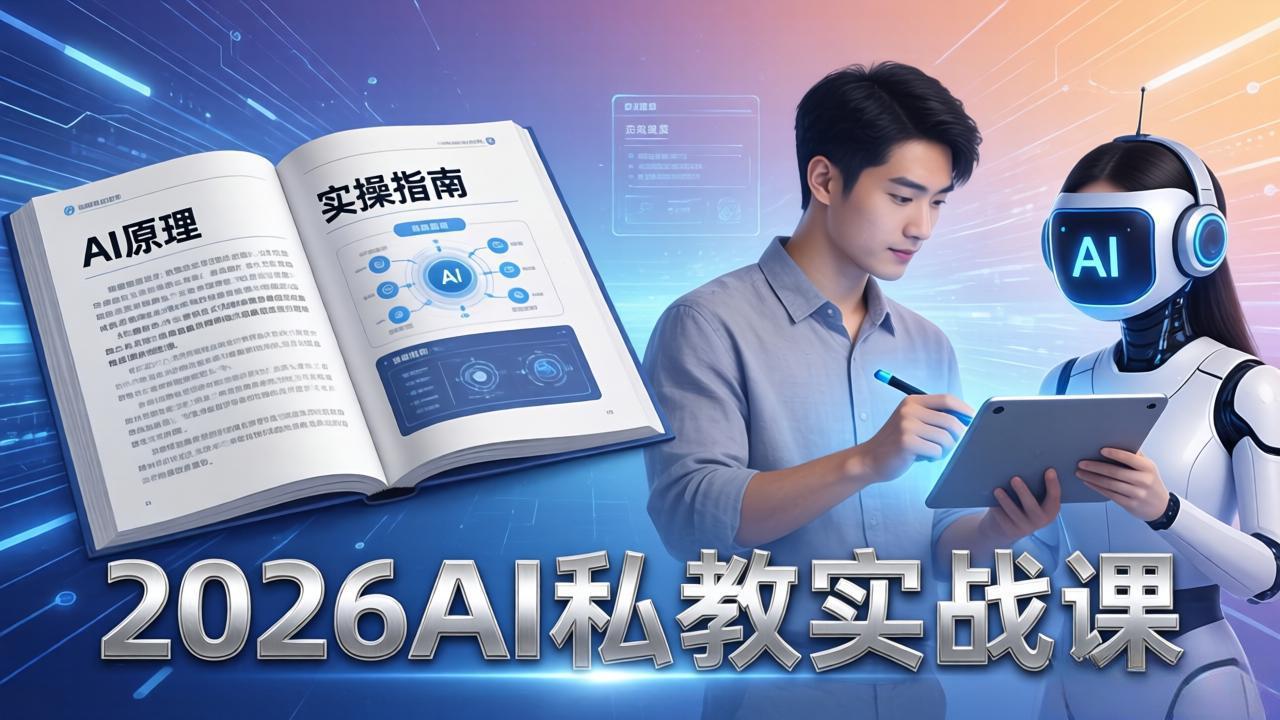 7372c70fd5b6f4e3ae608058cbc747f0.jpeg 2026AI私教实战课:从AI原理到全场景实操,零基础学会用AI提效+单人单干创业