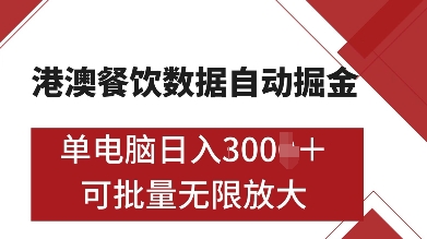 73d1c9ea121d177136e814ca8c1fe72d.jpeg 港澳餐饮数据全自动掘金,单电脑日入多张, 可矩阵批量无限操作【揭秘】