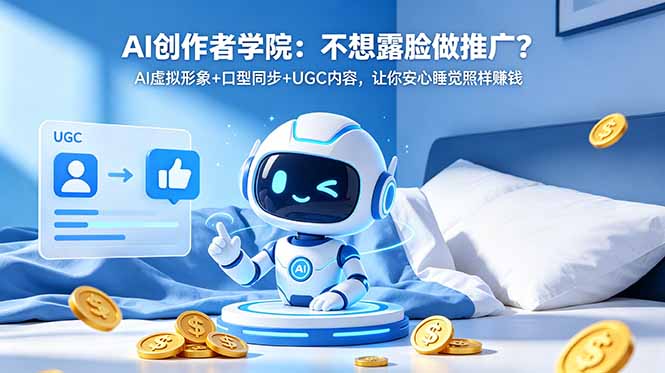 AI创作者学院:不想露脸做推广?AI虚拟形象+口型同步+UGC内容,让你安心睡觉照样赚钱-鼎铸网