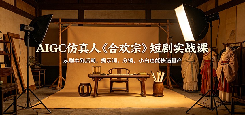 AIGC仿真人《合欢宗》短剧实战课:从剧本到后期,提示词,分镜,小白也能快速量产-鼎铸网