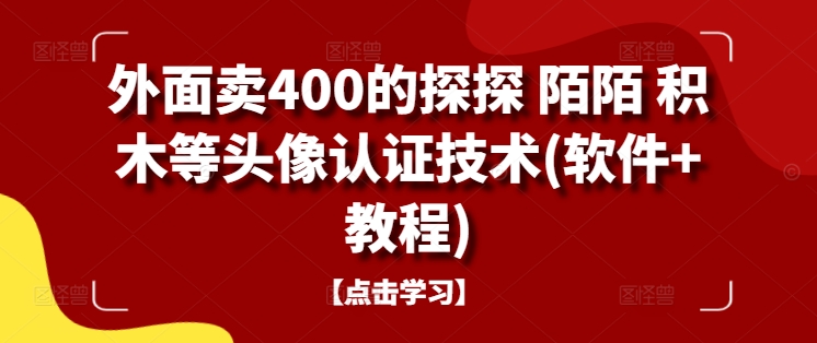 外面卖400的探探 陌陌 积木等头像认证技术(软件+教程)-鼎铸网